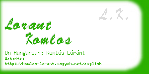 lorant komlos business card