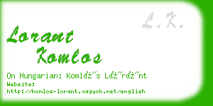 lorant komlos business card